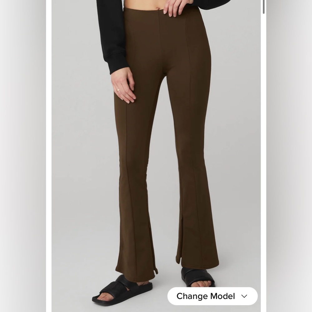 Alo yoga zip it flare leggings - espresso xxs